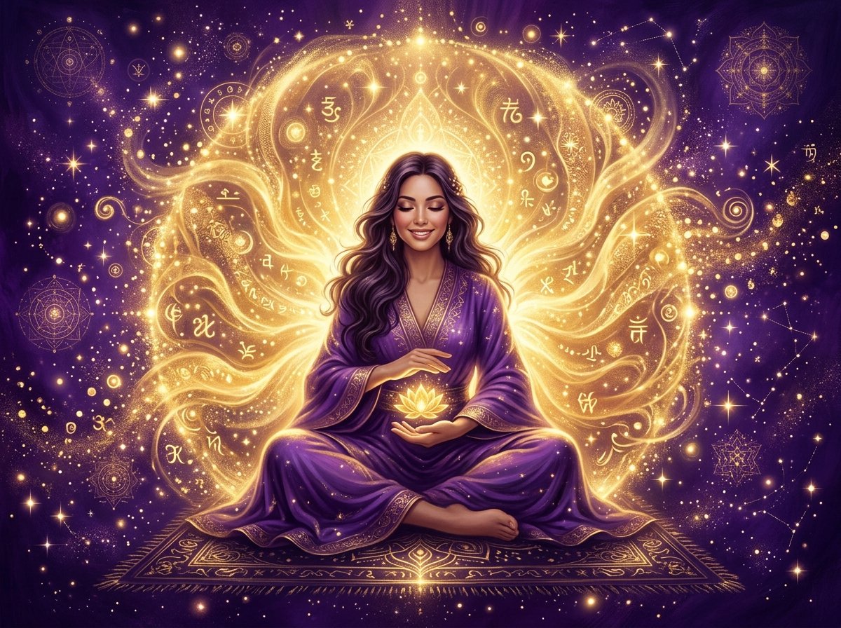 persona rodeada de energía dorada simbolizando abundancia y oportunidades