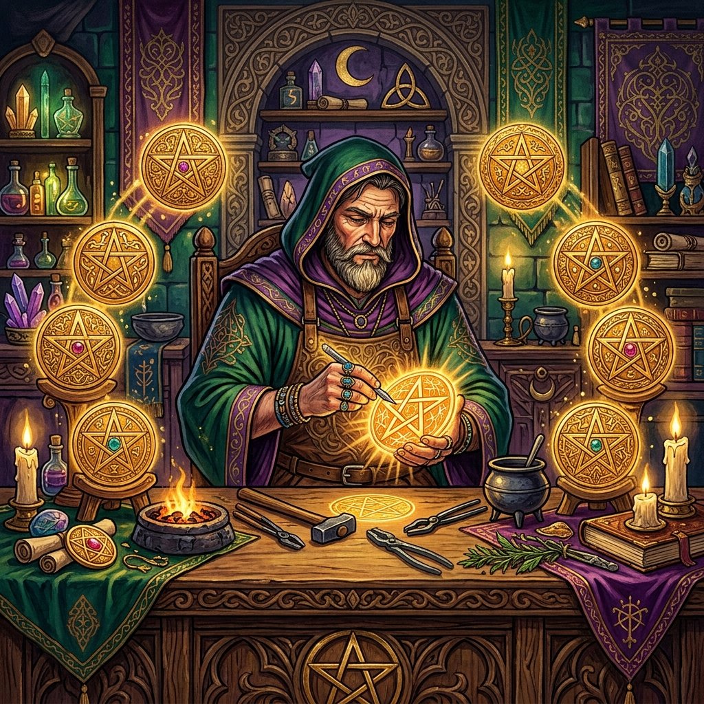 Ocho de Oros significado en el tarot
