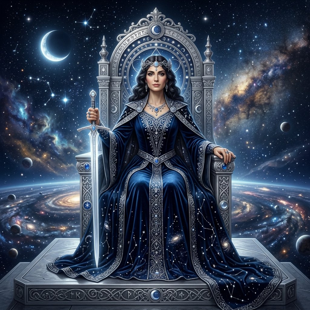 Reina de Espadas en el tarot: significado de la carta