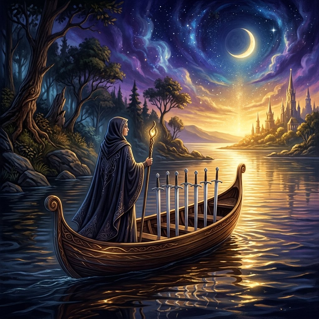 Seis de Espadas en el tarot: significado de la carta